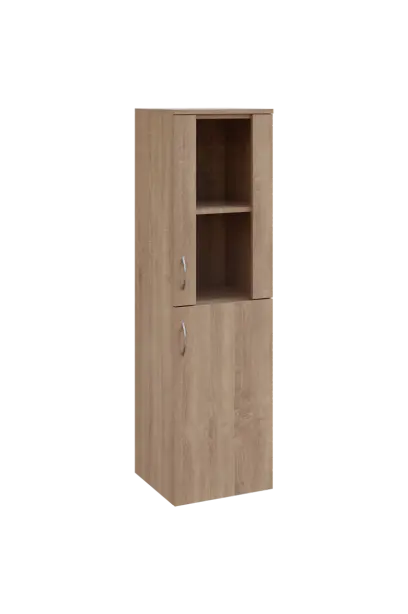 N 4 - 4DS kancelářská skříň, 1-dveřová/prosklená, pravá, 1450x400x400, dub bardolino